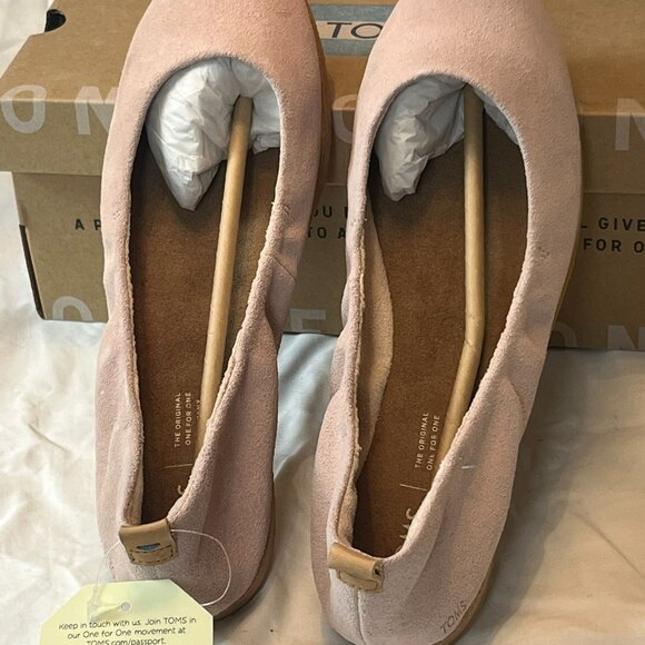 NIB TOMS Olivia Ballet Flats - Blush Suede - Sz 9 - Picture 4 of 12
